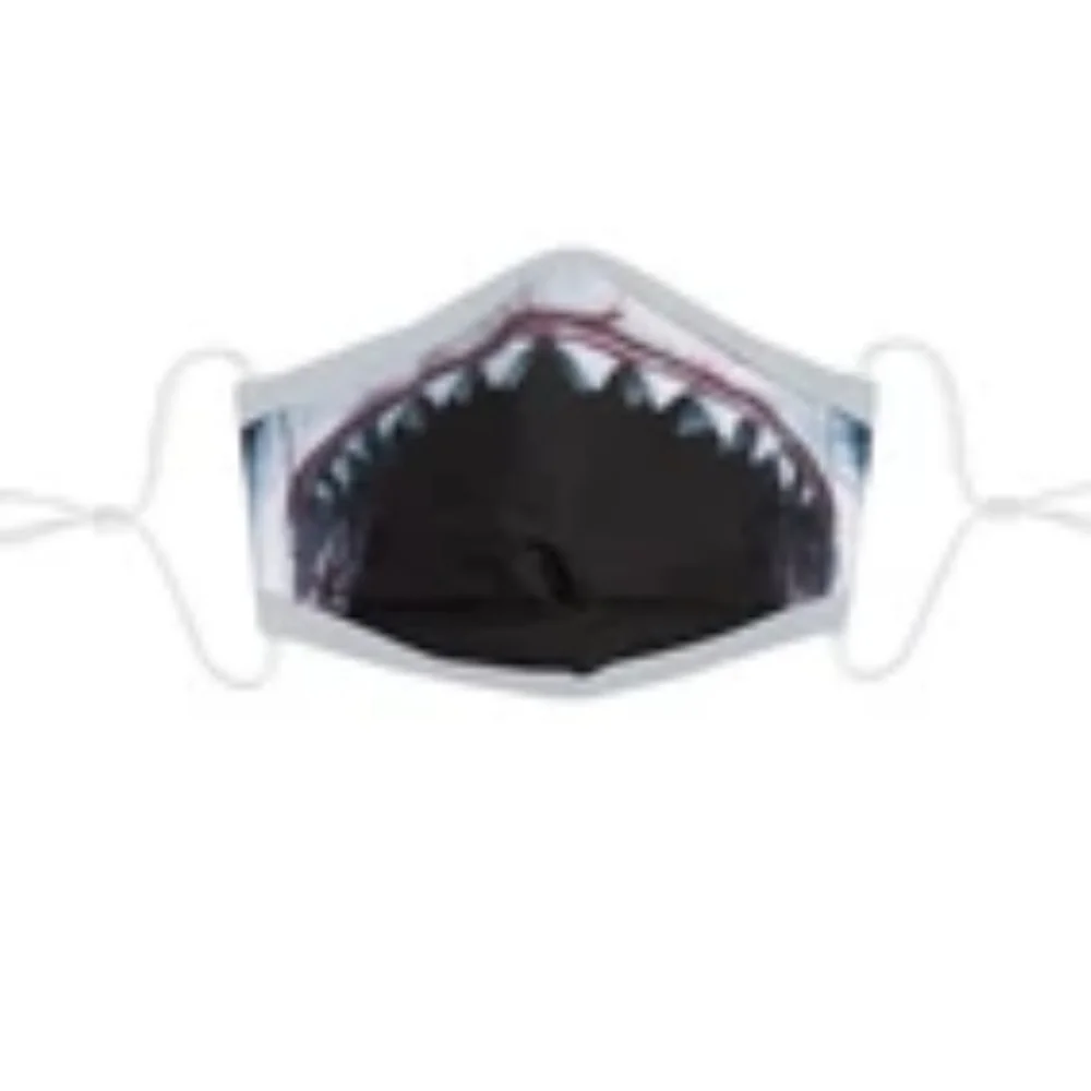- SALE 7.00- KIDS Shark Face Mask w/Shark Mouth Black/White